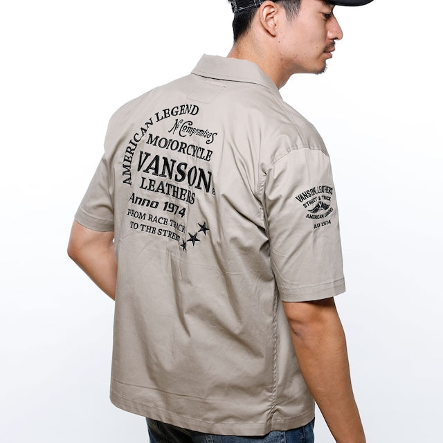 VANSON TVS2307S コットンワークシャツ